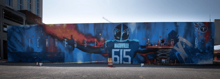 augmented reality mural in tn titans home